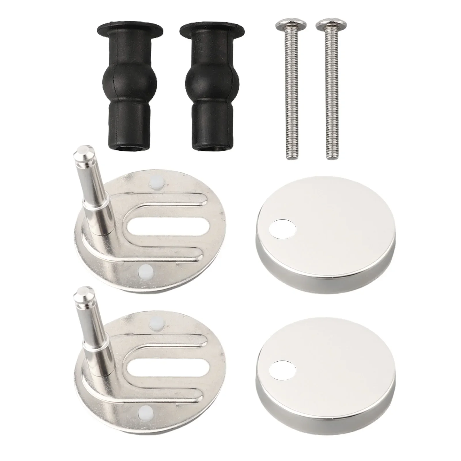 Toilet Cover Hinge Kit Parts Replacement Steel + Rubber 47mm/55mm Convenient Design Easy Installation Brand New