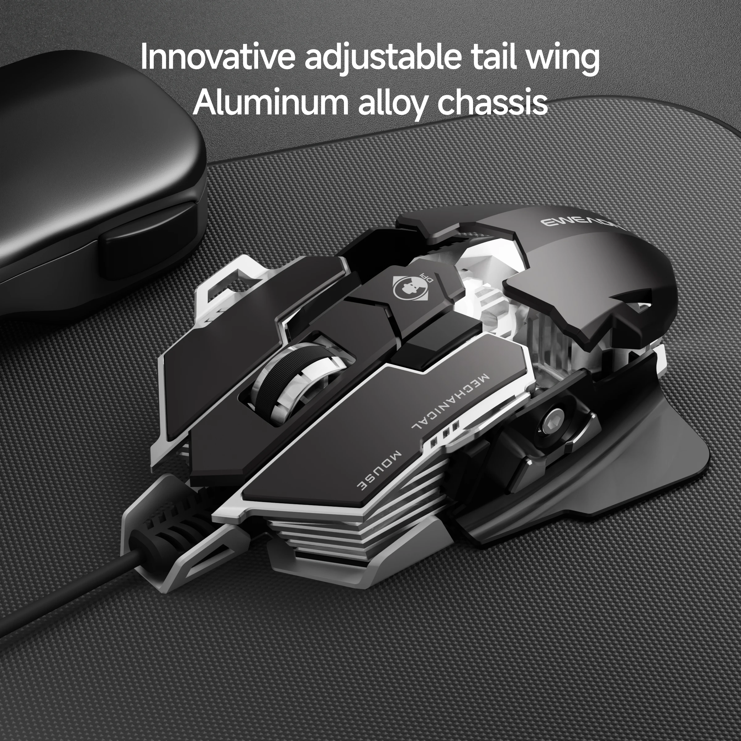 EWEADN Wired Gaming Mouse RGB, 12800 DPI, Programmable Buttons, Adjustable Grip, Durable Metal Design, Precise Mechanical Clicks