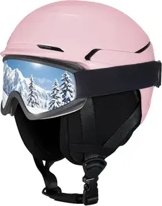 Lightweight Adult Ski Helmet with Goggles Set, Durable PC Shell for Men and Women Snow Sports