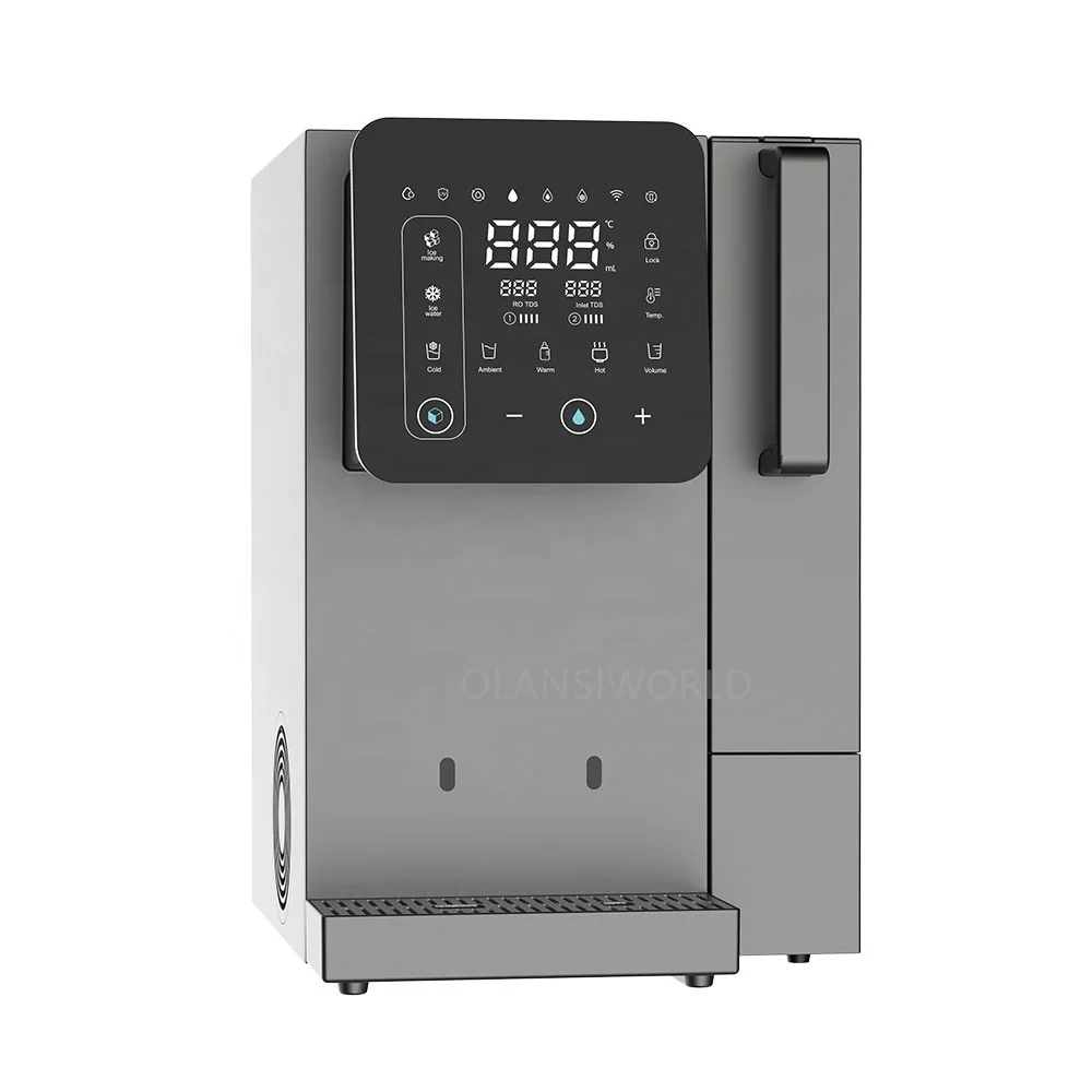 Table Top Reverse Osmosis RO Instant Hot And Cold Water Dispenser with Ice Maker