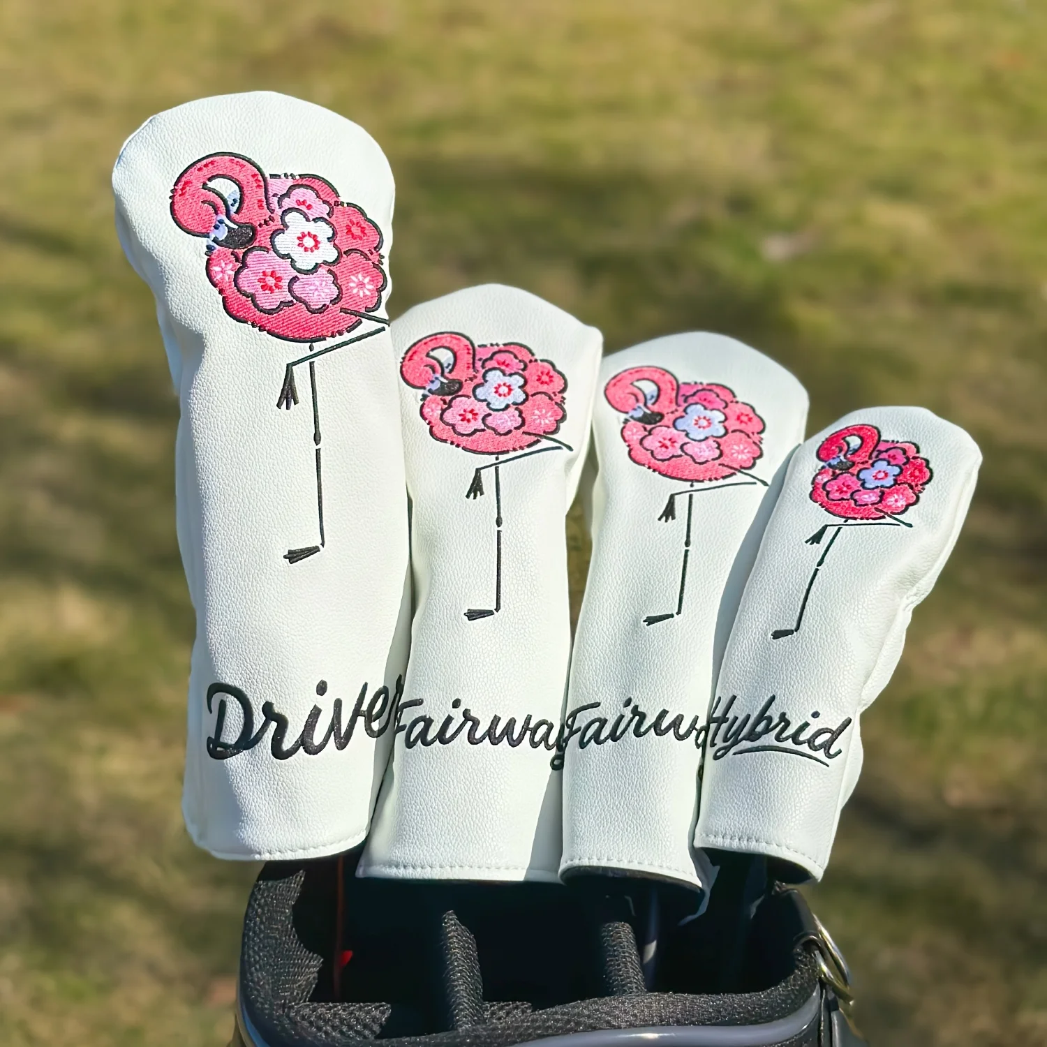Flamingo-Themed Design for Golf Club Covers, Stylish Head Covers for Golf Woods, Compatible with Various Brands