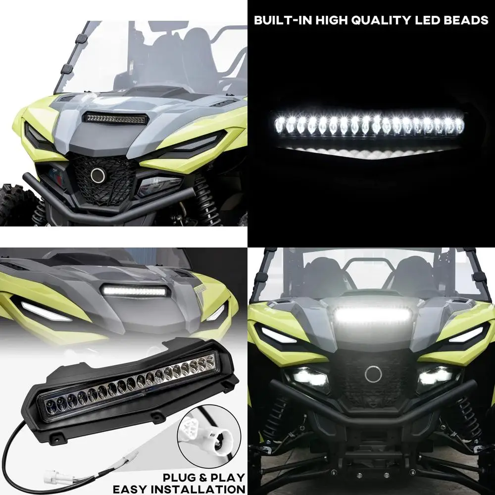 

LED Hood Scoop Light for Yamaha RMAX 1000, Front Auxiliary Spot Light Hood Panel DRL Compatible with Yamaha Wolverine RMAX2 RMAX
