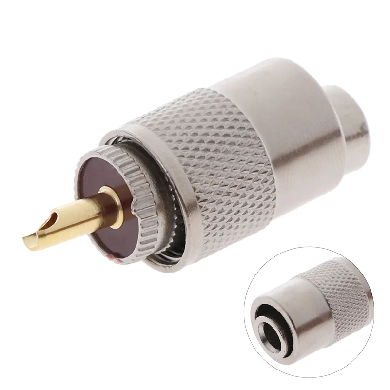 Screwed Coupling Connector RF UHF Coaxial Male PL259 Plug Crimp RG8U RG58-3 UHF PL259 Male Plug Radio Frequency Coaxial