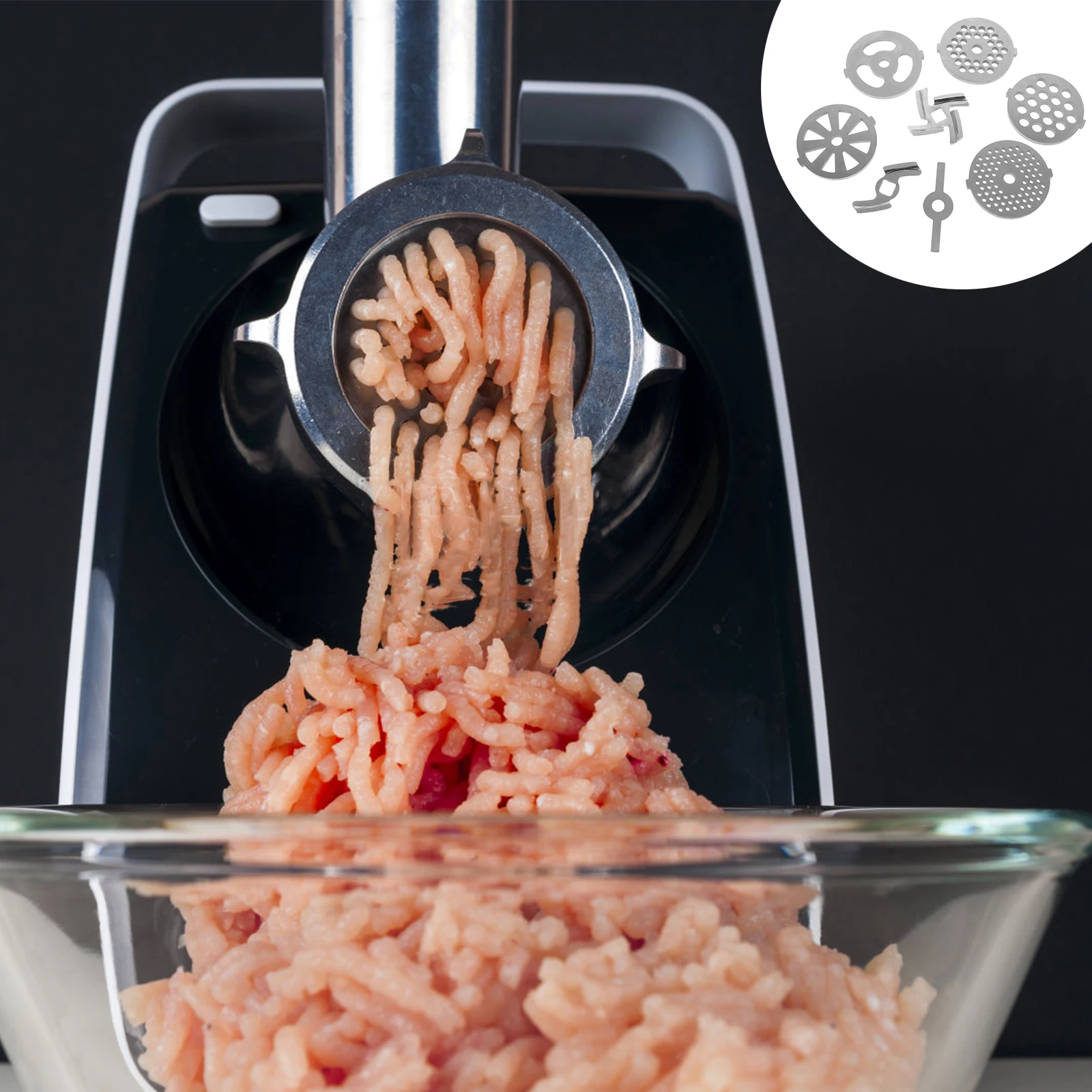 

8Pcs Meat Grinder Plates Stainless Steel Practical Cutting Blades High Quality Replacement Parts for Meat Mincer