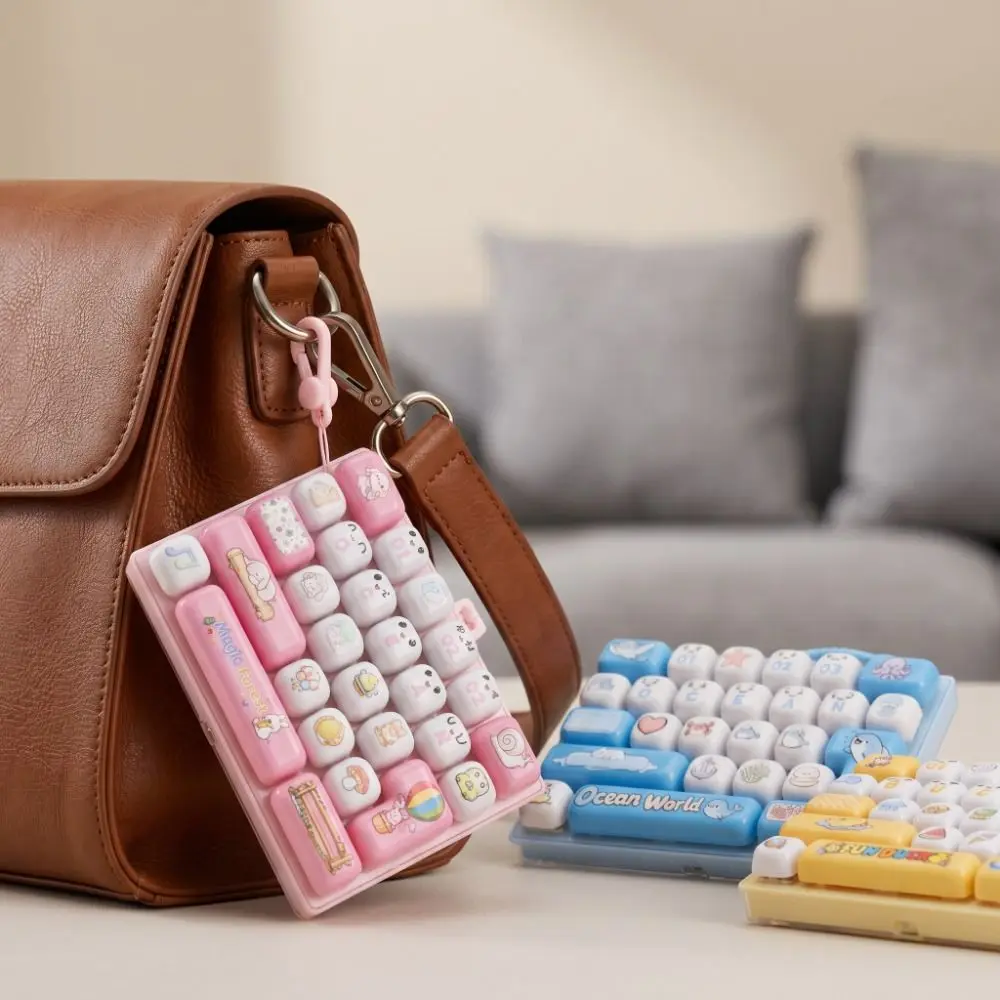 26 Key Decompression Button Creative Style Cute Design Mini Keyboard Pendant Bag Hanging Ornament Small Gift Keyboard Keychain