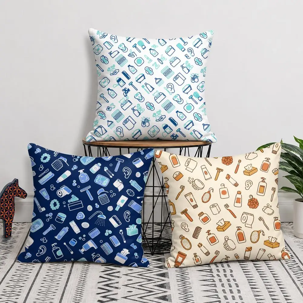 Line Baby Accessories Seamless Cushion Cover Short Plush Double Sided Printed Soft Pillow Case Home Sofa Decor Festival Gifts