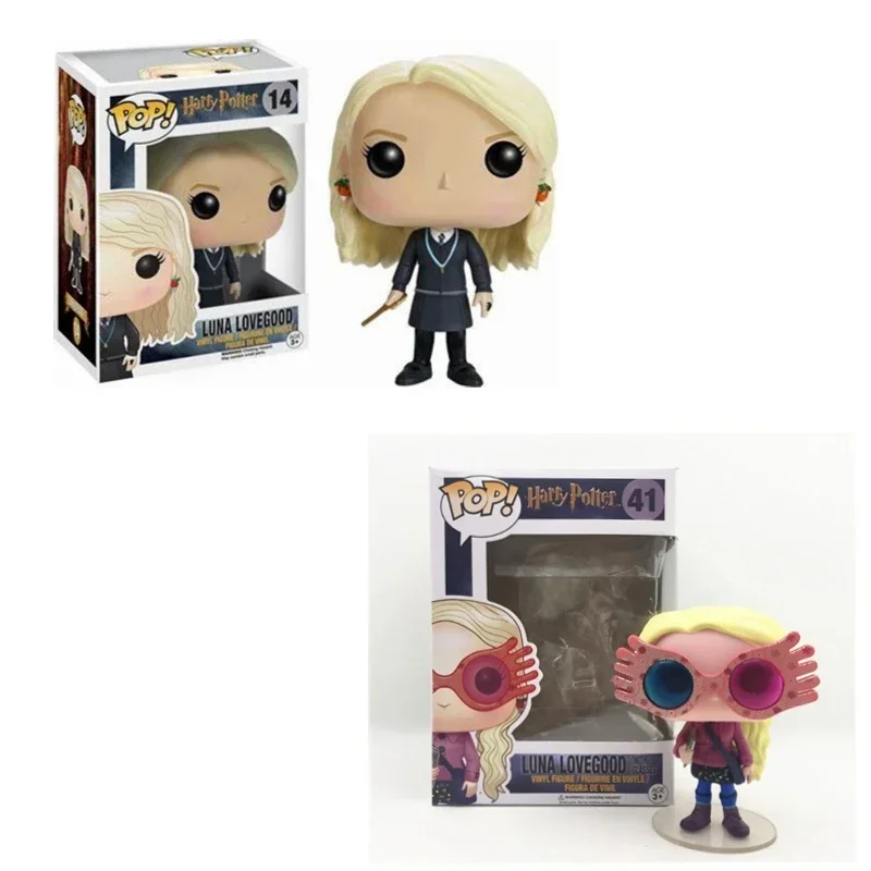 Funko Harried Potter Luna Lovegood con Gafas 41 # 14 # Figuras de juguete de acción de Pvc, colección de figuras de vinilo de 10CM, modelo de juguete