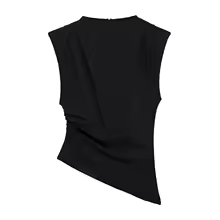 Tank Top Bra Built In Cute Aesthetic Ruched Strapless Summer - Black