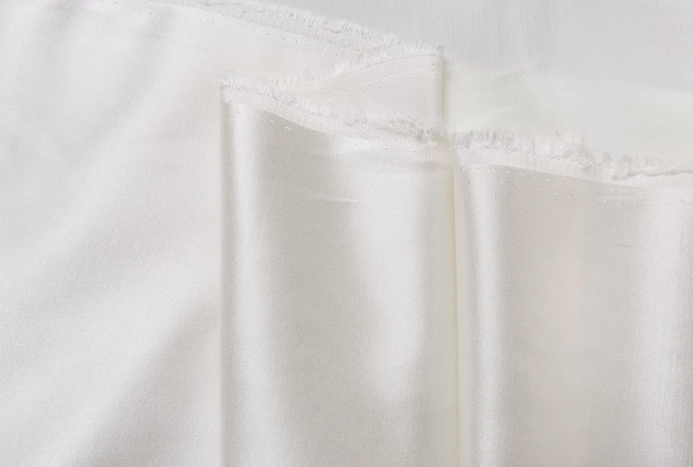 Quality 19 momme 45\'\' Wide By Meters Natural White Silk Satin Material Silk Cotton Charmeuse Fabric Wedding