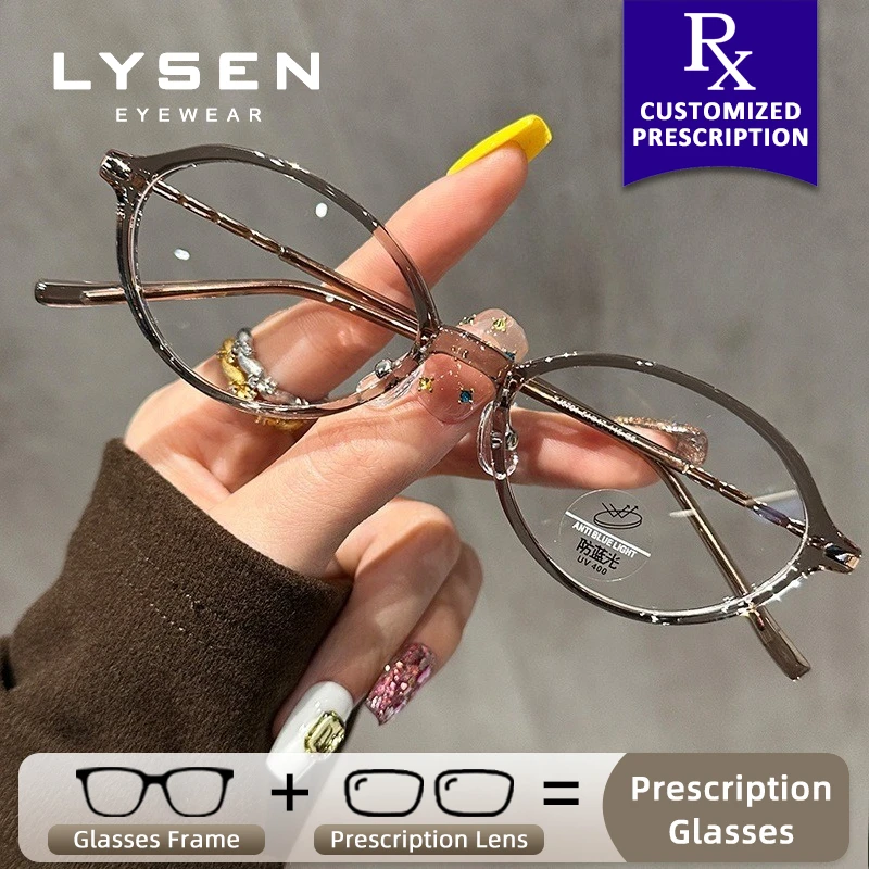 

LYSEN Ultralight Oval Women's Myopia Photochromic Glasses Lady Anti Blue Light Reading Glasses Prescription Optical Eyeglasses