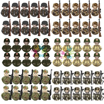 Giocattoli per bambini WW2 Army Building Blocks US UK Soviet China France Soldati Mini Action Figures Giocattoli per bambini Regali di Natale