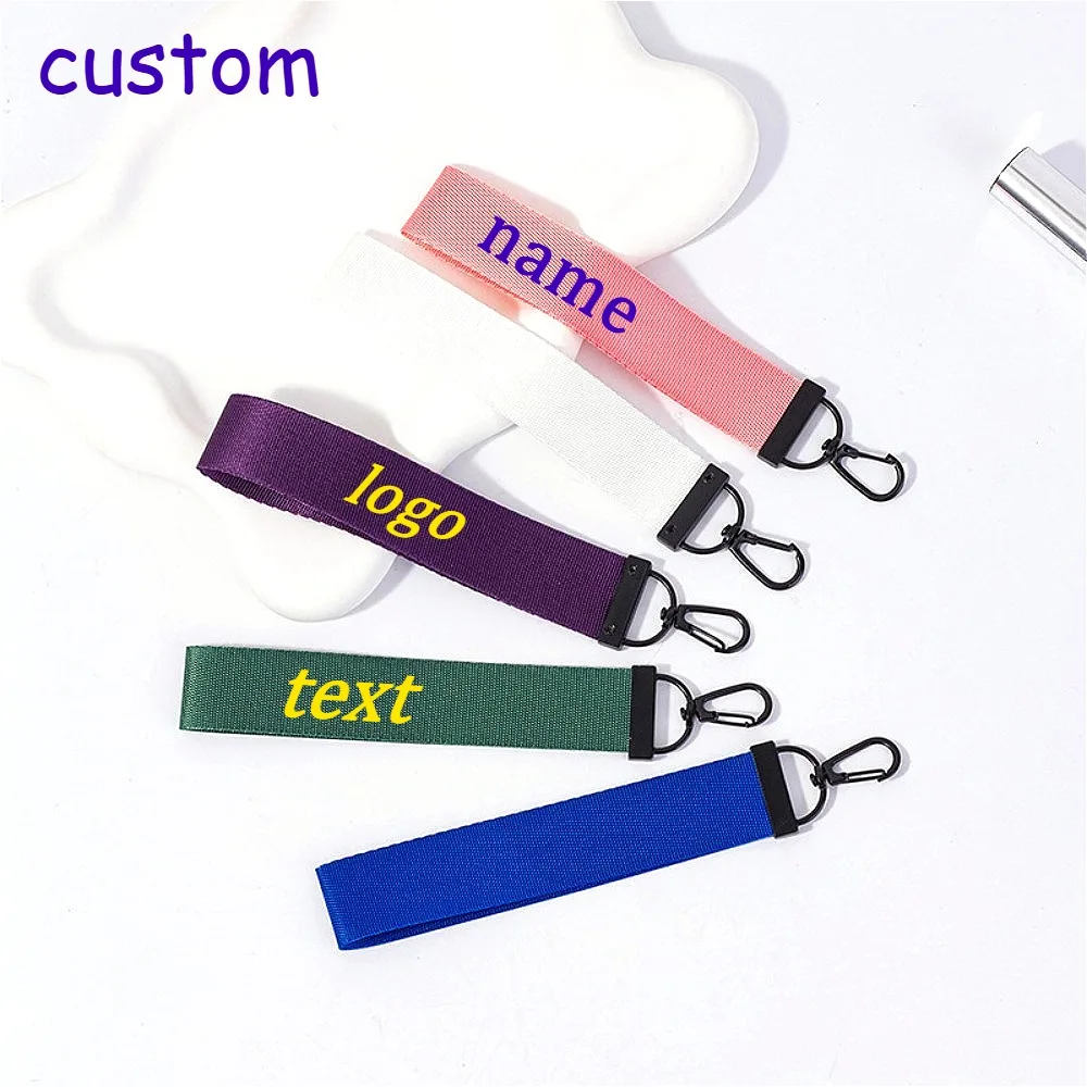 

Custom Bookbag Keychain - Personalized Canvas Lanyard with Logo Adjustable Strap for Backpack Keys Unique Best Friend Gift Idea