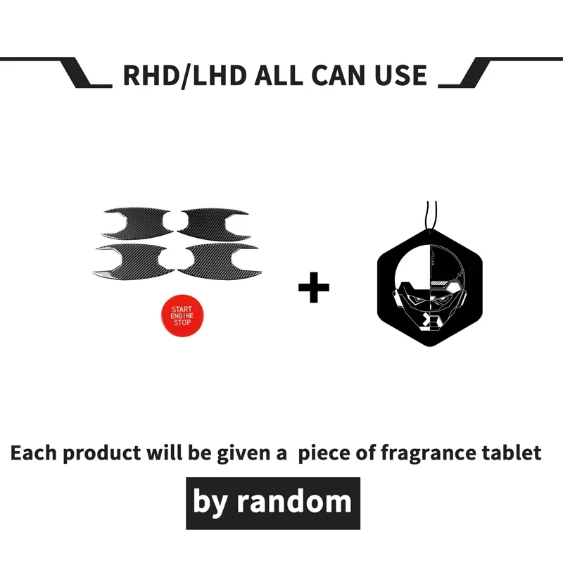 سيارة الخارجي مقبض الباب السلطانية قبعات ألياف الكربون الحقيقية + بدء زر التوقف مفتاح إشعال غطاء لسيارات BMW 3 سلسلة G20 325 330 335 #3