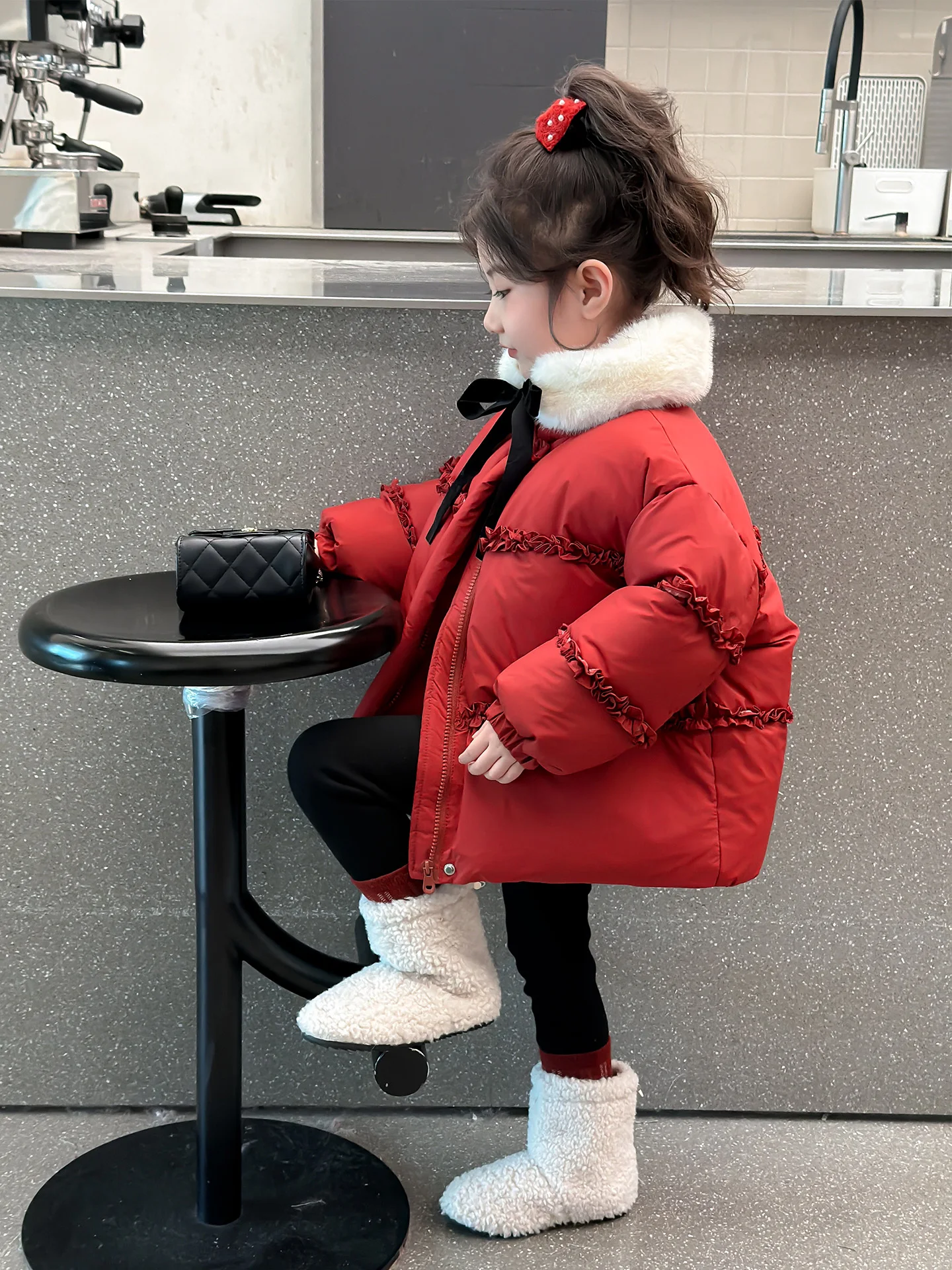 

Thiened Хлопковая одежда для девочек, зимняя одежда для годов на Новый год, детская зимняя одежда, милая длинная свеч-молния