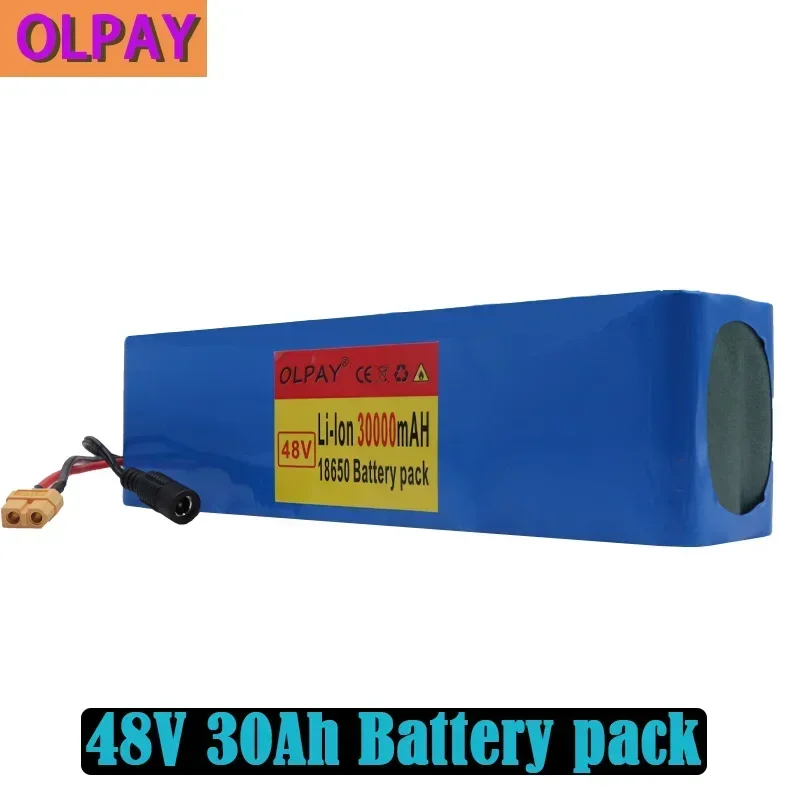 New 48V 30Ah 1000watt 13S3P 18650 Battery Pack MH1 54.6v bike Electric bicycle battery Scooter with 25A discharge BMS XT60 plug