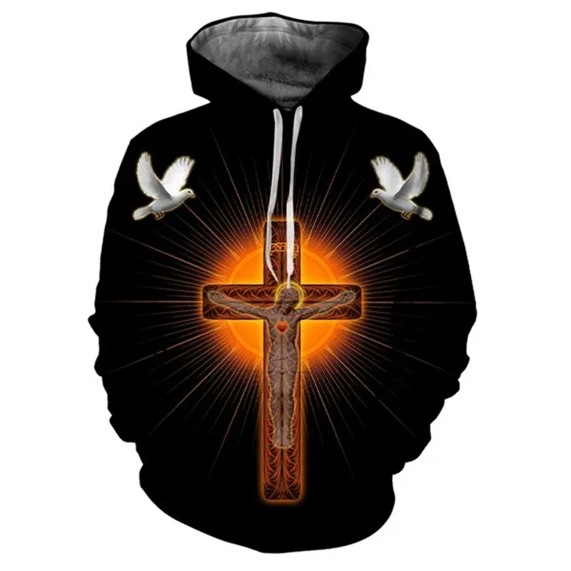 Autumn Christian Jesus Cross 3D Print Hoodies Men Women Fashion Casual Sweatshirts Oversized Hoodie Pullovers Tracksuit Clothing