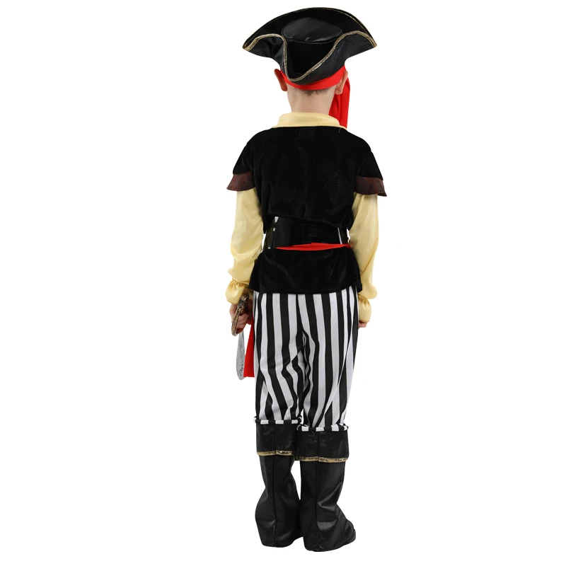 Halloween Kids Pirate Costume, Boys Captain Jack Role-play Suits, Children Cosplay set ,no weapon