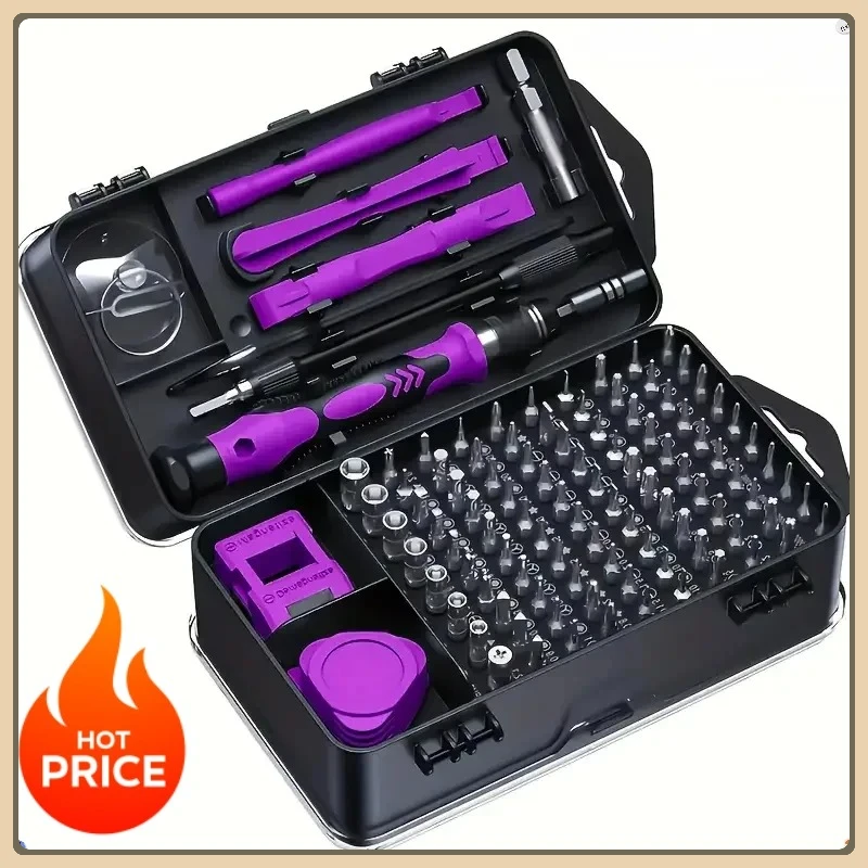 115 in 1 Precision Screwdriver Kit Purple Portable Multi-tool Repair Set for Mobile Phone Electronics