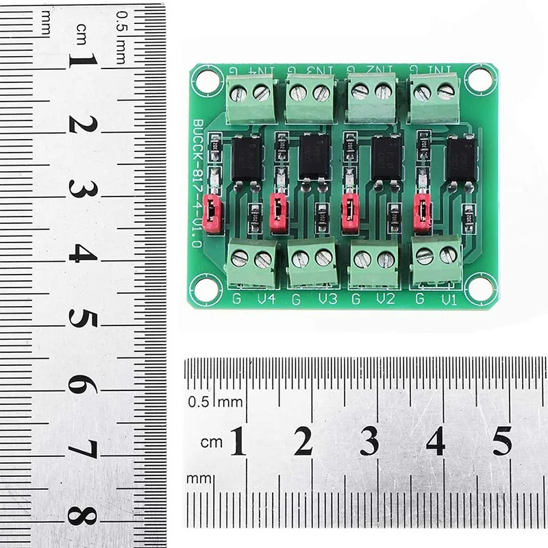 Optocoupler Isolamento Board, controle de tensão comutação Driver Module, Módulo de isolamento óptico, 4 canais, 817
