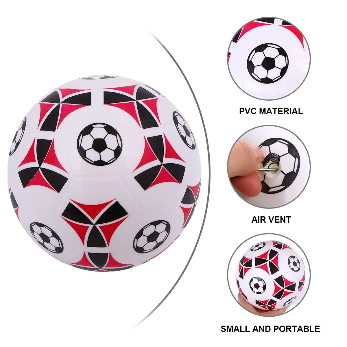 Kindergarten 8,5 Zoll aufblasbarer Ball, leicht, lustig, Outdoor-Fußball, Fußball, Strand, PVC, aufblasbarer Ball, Fußballspielzeug