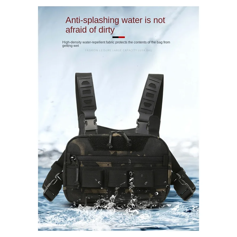 

A84I-Fishing Chest Bag Men's Training Bag Mountaineering Camping Backpack Outdoor Travel Vest Backpack