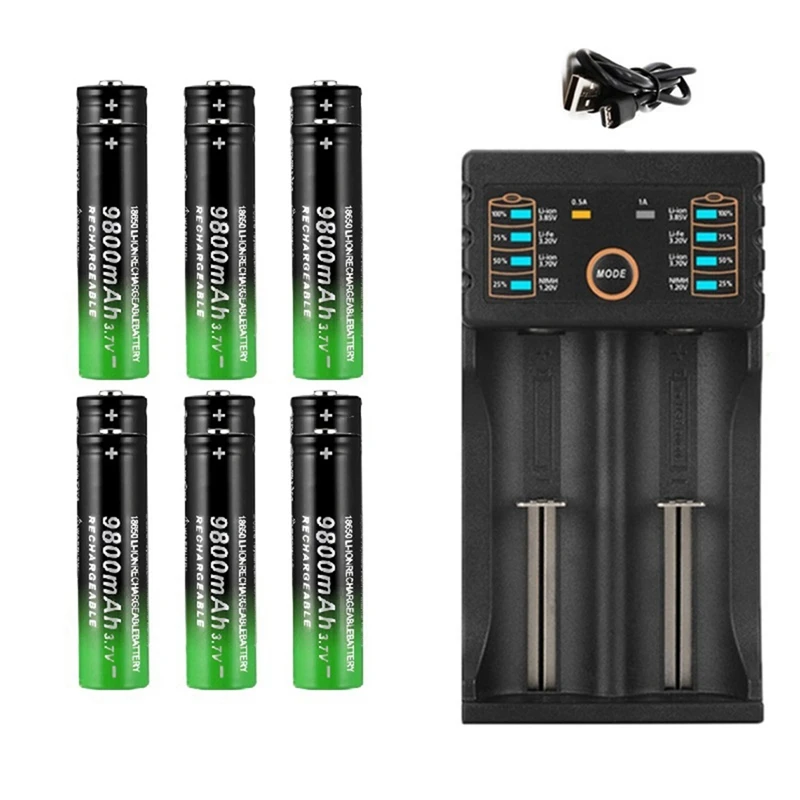 1Pcs 2-Slot Li-Ion Battery Charger Suitable For Rechargeable Battery 18650/26650/AA/AAA Etc