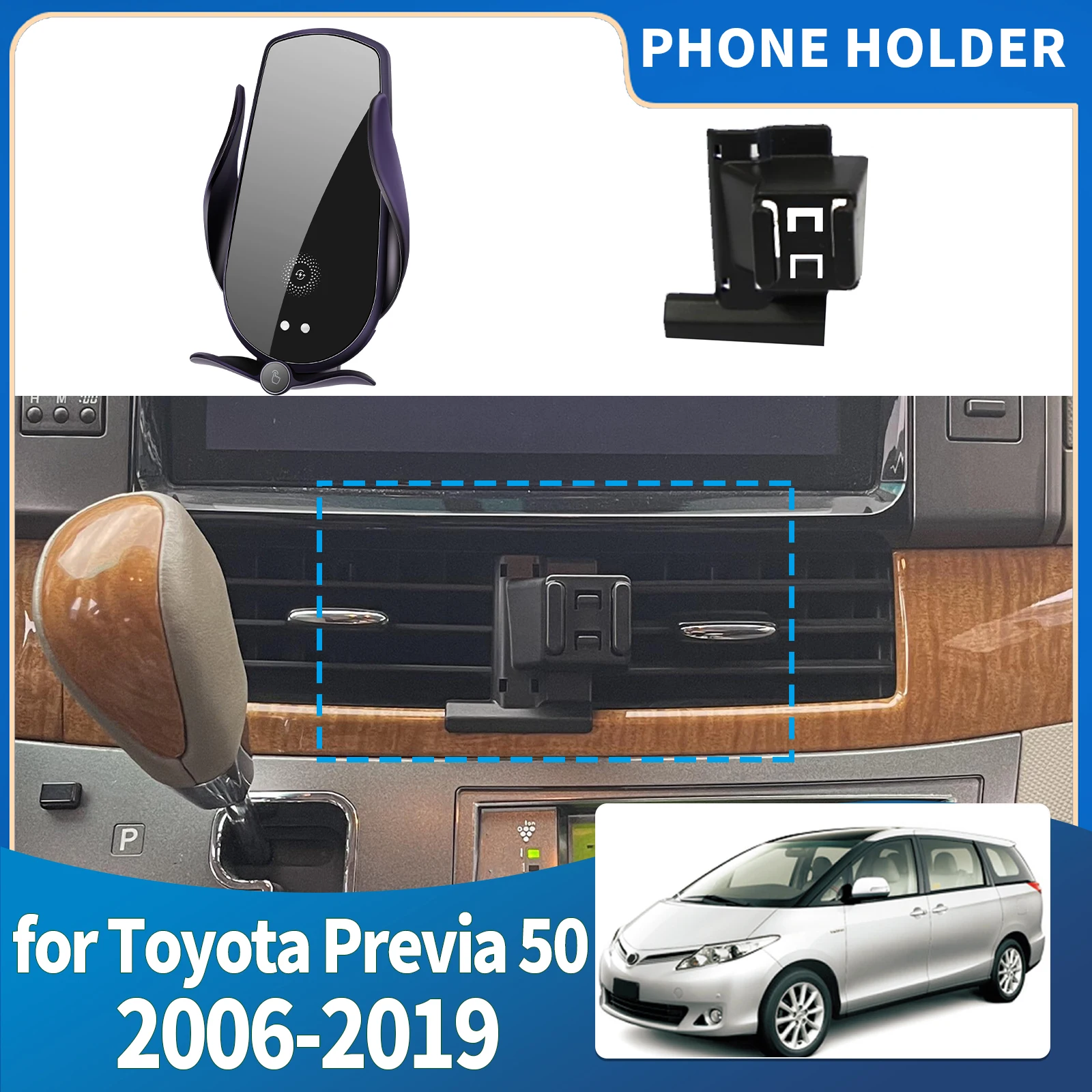 fit for Toyota Previa 50 20062007 2008 2009-2019 XR50 Estima Tarago Integrated Screen Mount Phone Holder Mount Car accessoires