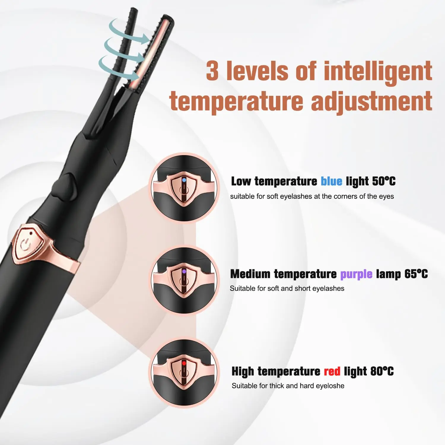 Electric Heated Eyelash Curler USB Rechargeable Eyelash Curler For Eye lash Quick Natural Curling 24 Hours Long Lasting Makeup