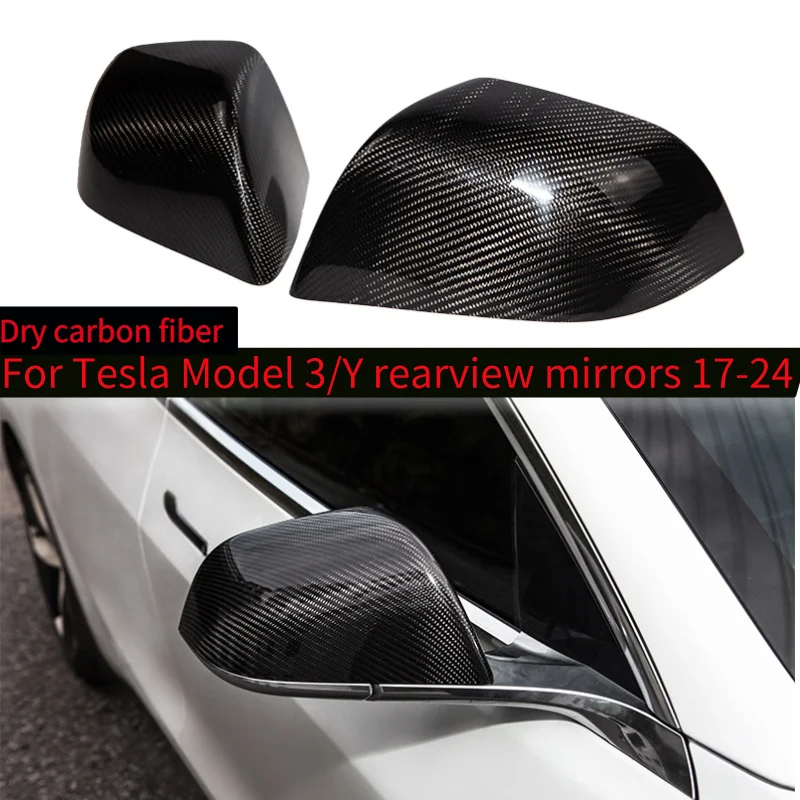 

Mirror Cover, Carbon Fiber Mirror Caps, Rear View Mirrors Cover for Tesla Model Y/3 2017-2024 Exterior Accessories Mirrors Cap