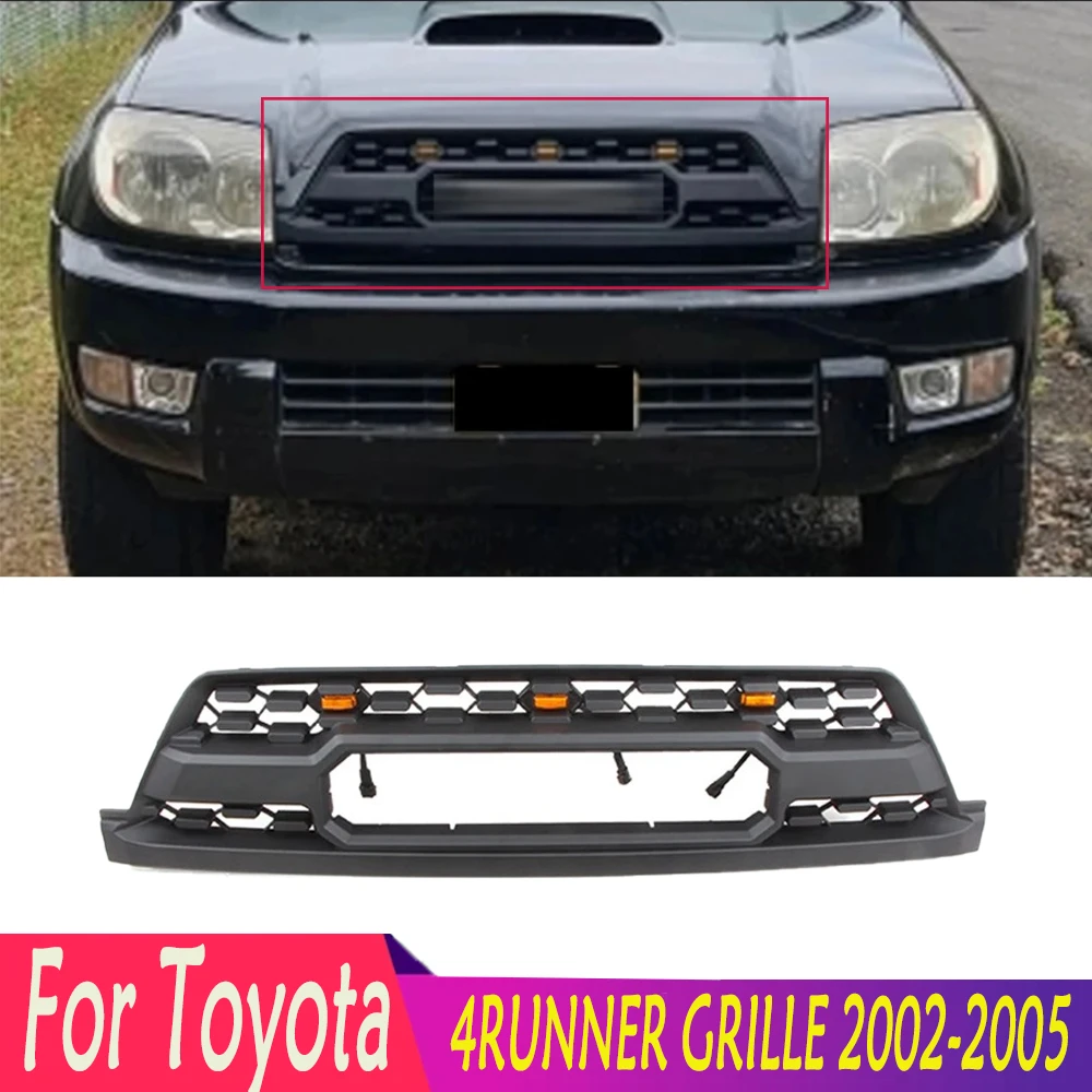 

For Toyota 2002-2005 4Runner High Quality Front Grille With LED Lights Or Without LED Lights Front Grill Bumper Upper Body Kits