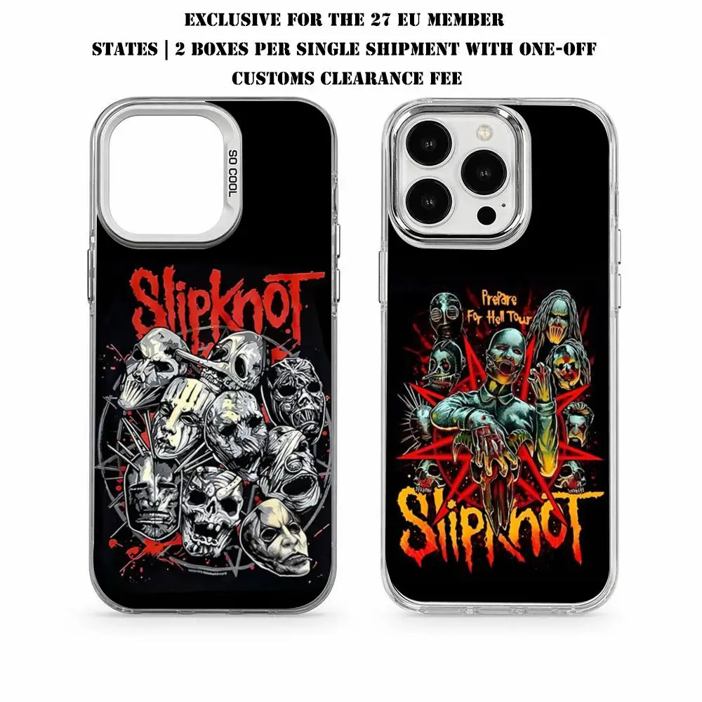 Чехол для телефона SlipknotS-S Rock Band для iPhone 17 16 15 14 Pro Max Plus, силиконовый, серебристый, жесткий чехол-накладка