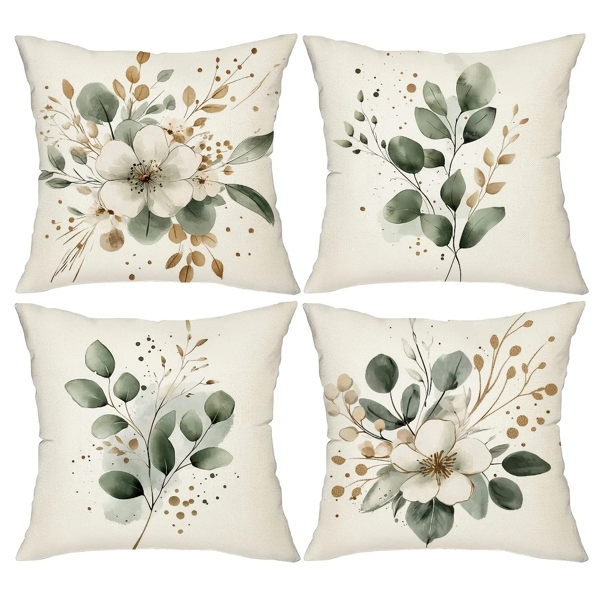 Floral leaf pattern printing pillowcase modern minimalist home bedroom room decoration living room sofa cushion cover Short plus