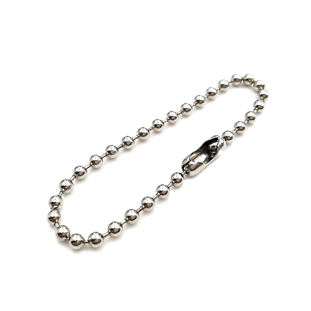 200 PC Bead Chain Stainless Steel Key Fob Link Connectors Chains Clasp Ball Long