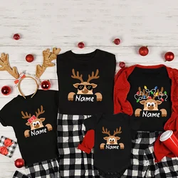 Personalized Christmas Family Custom Name Christmas Reindeer Matching Family Shirts Personalized Holiday Xmas Clothes