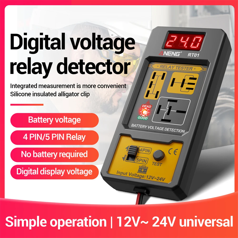 New Car Relay Tester 11-25v Automotive Voltage Tester For Car Battery Check With Led Indicator Light & Relay Diagnostic Tool