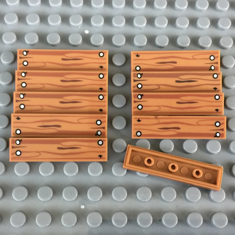 Bloques de construcción de ciudad MOC 2X2, azulejo de cerámica impreso, suelo de grano de madera, vitral, ventana, advertencia de carretera, tablero de rayas, juguetes de ladrillos