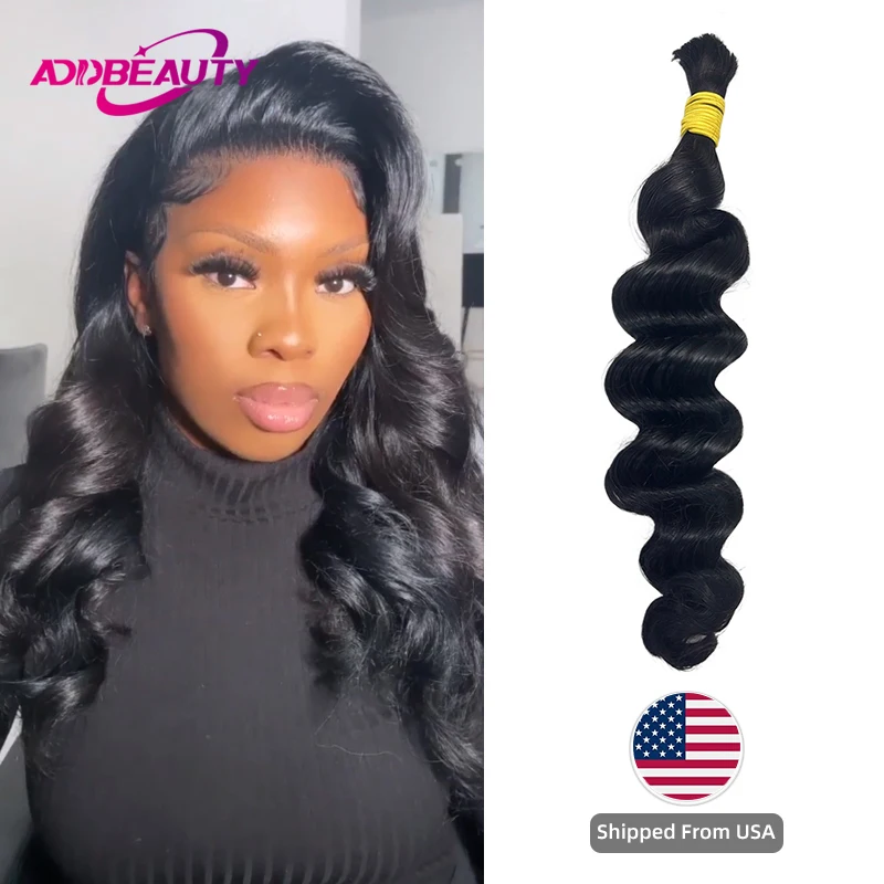 Loose Deep Crochet Human Hair 100% Human Remy Hair Bulk 100g/pc Boho Braids Human Hair Natural Hair Extensions USA Loacal Ship