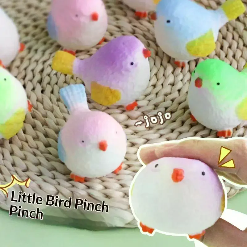 Cute Colorful Bird Shaped Toys Soft Slow Rising Stress Relief For Kids Home Office Daily Relaxation