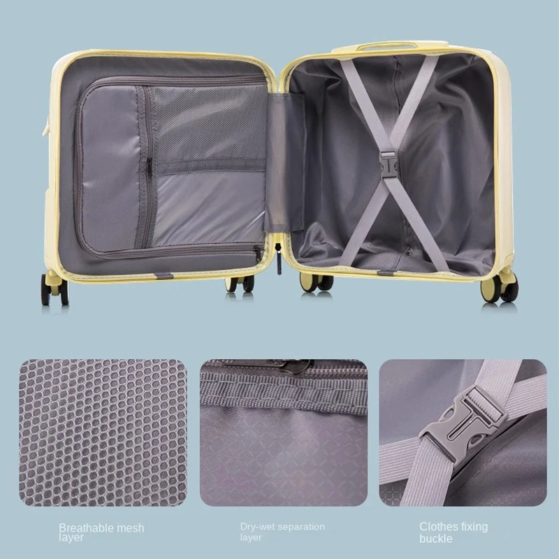Gepäck reiß verschluss Modell 18-Zoll-Kabine Maleta kleiner 20-Zoll-Trolley-Koffer Silent Spinner Wheel ultraleicht und tragbar