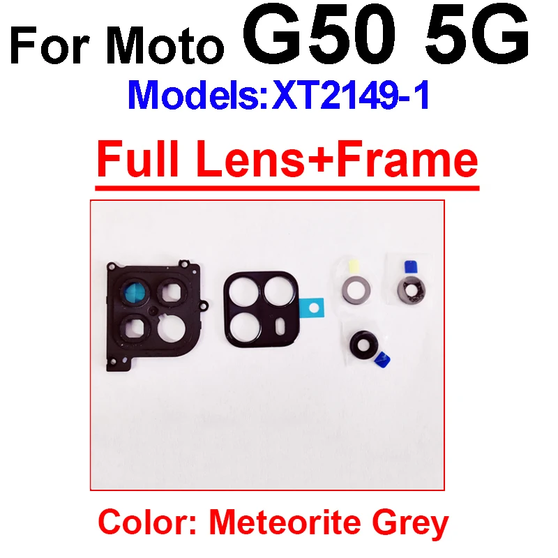 Rear Lens Glass For Motorola MOTO G50 5G XT2149-1 Back Camera Glass Lens Frame Cover with Adhesive Sticker Replacement