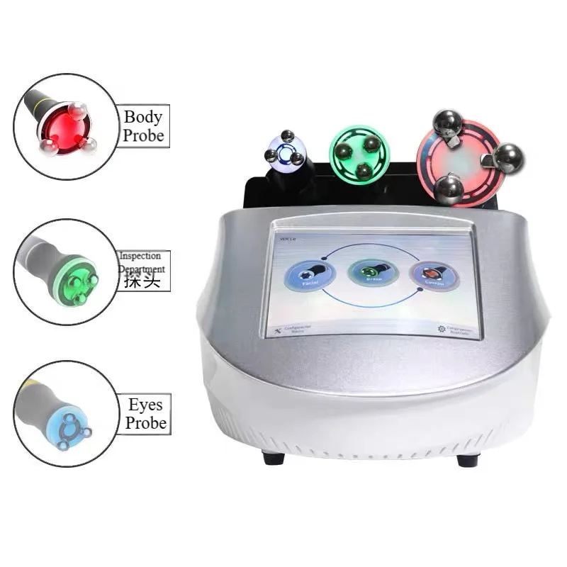 

Portable RF 360° rotating facial lifting and abdominal massager, RF slimming massager with light.
