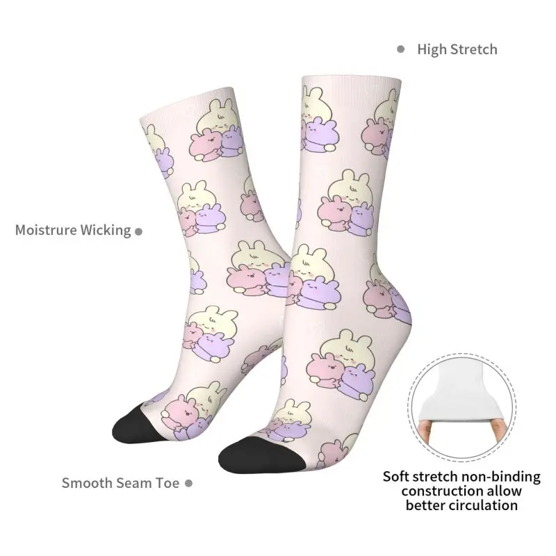 Custom Cool Asamimichan Socks Women Men Warm 3D Printing Cute Rabbit Sports Football Socks