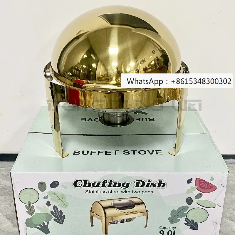 

201 stainless steel round hot pot silver food heater