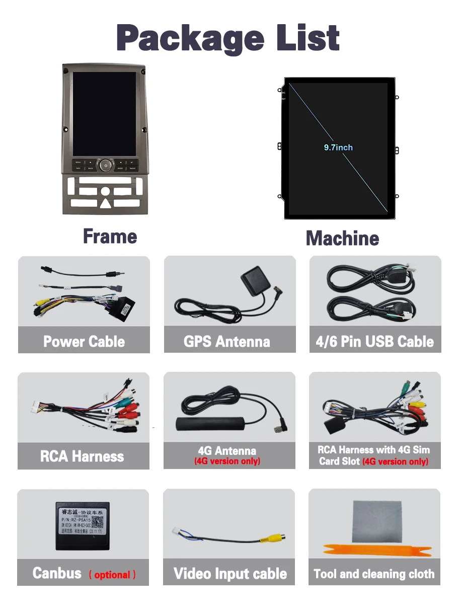 Android 14 Radio de coche de 9,7 pulgadas para Peugeot 407 2004 - 2008 Android Multimedia BT unidad principal reproductor GPS Carplay Auto WIFI 4G
