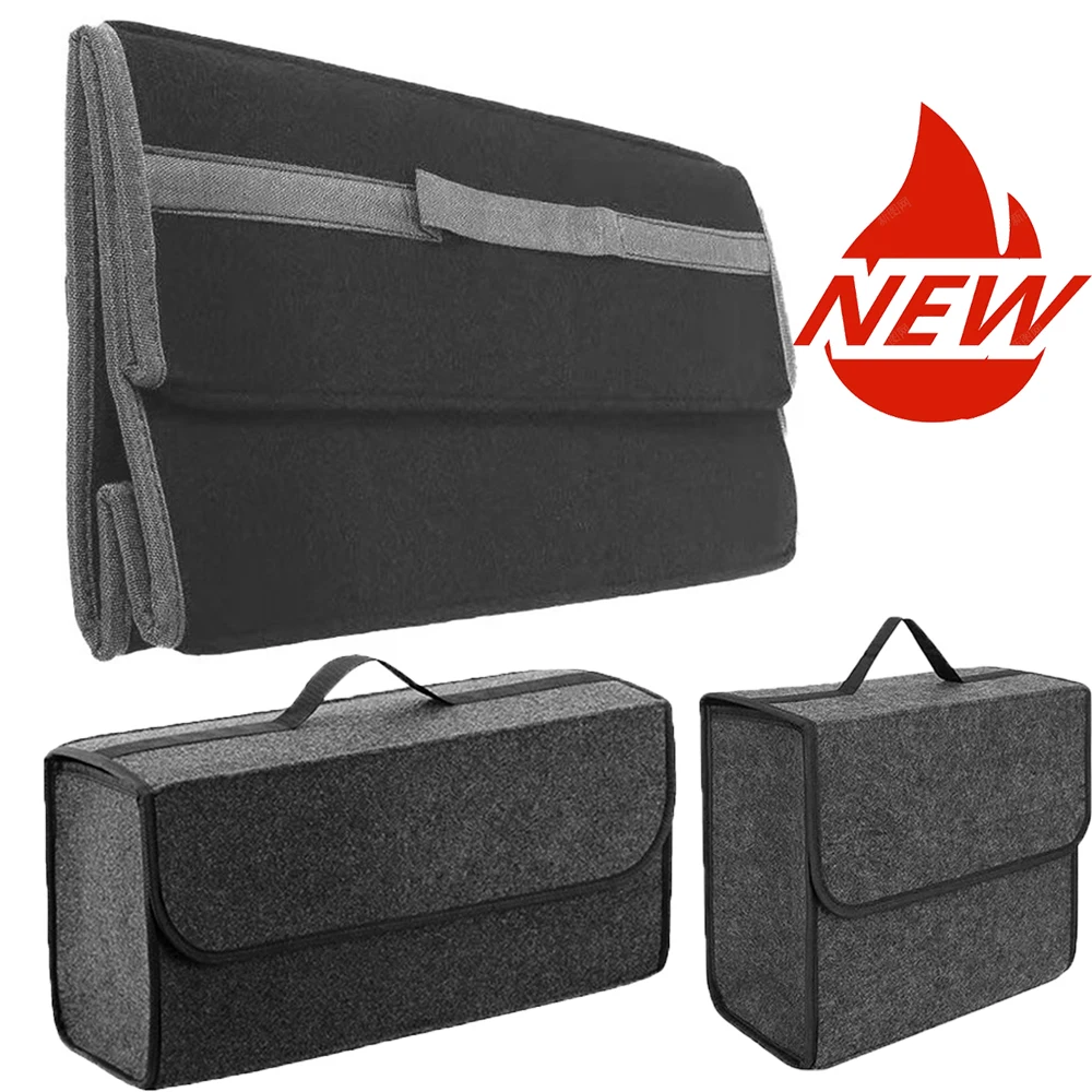 Car Organizer Bag Car Trunk Organizer Anti Slip Compartment Boot Storage Organizer Felt Cloth Car Storage Bag Organizer for Car