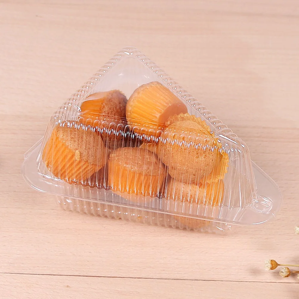 

25Pcs Triangle Dessert Cake Boxes Clear Pie Holder Resistant to Leakage Perfect for Bakeries Parties Restaurants Takeaway