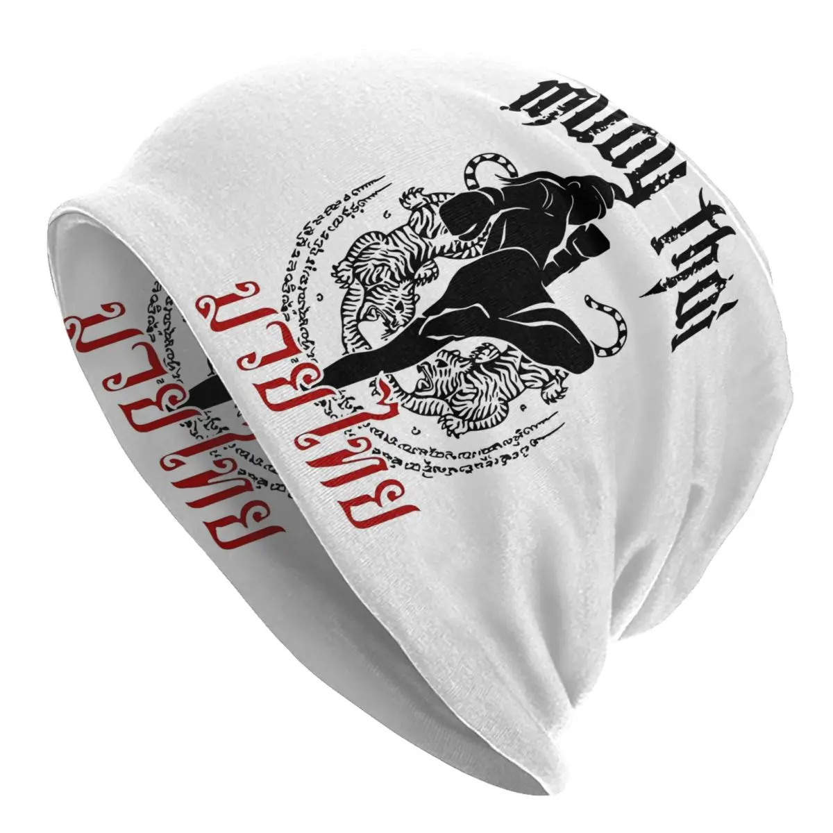 Muay Thai Tiger Tattoo Skullies Beanies Caps Winter Warm Knitted Hat Women Men Adult Unarmed Combat Bonnet Hats Outdoor Ski Cap
