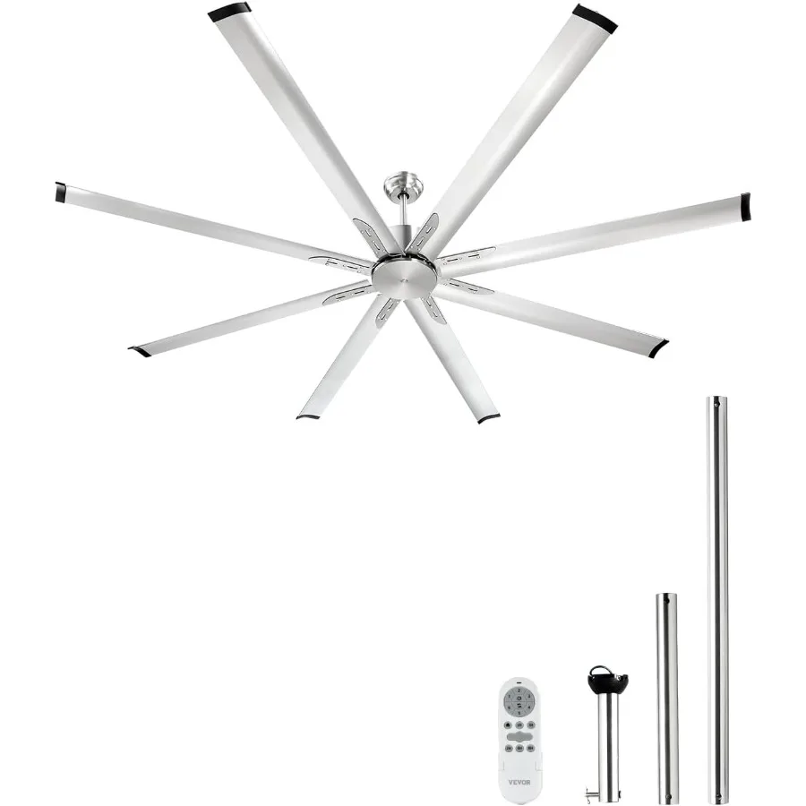 مروحة سقف 84 بوصة بدون ضوء مع جهاز تحكم عن بعد 6 سرعات من الألومنيوم 8 شفرات تصميم عكسي محرك تيار مستمر حديث منخفض المستوى Fl #1