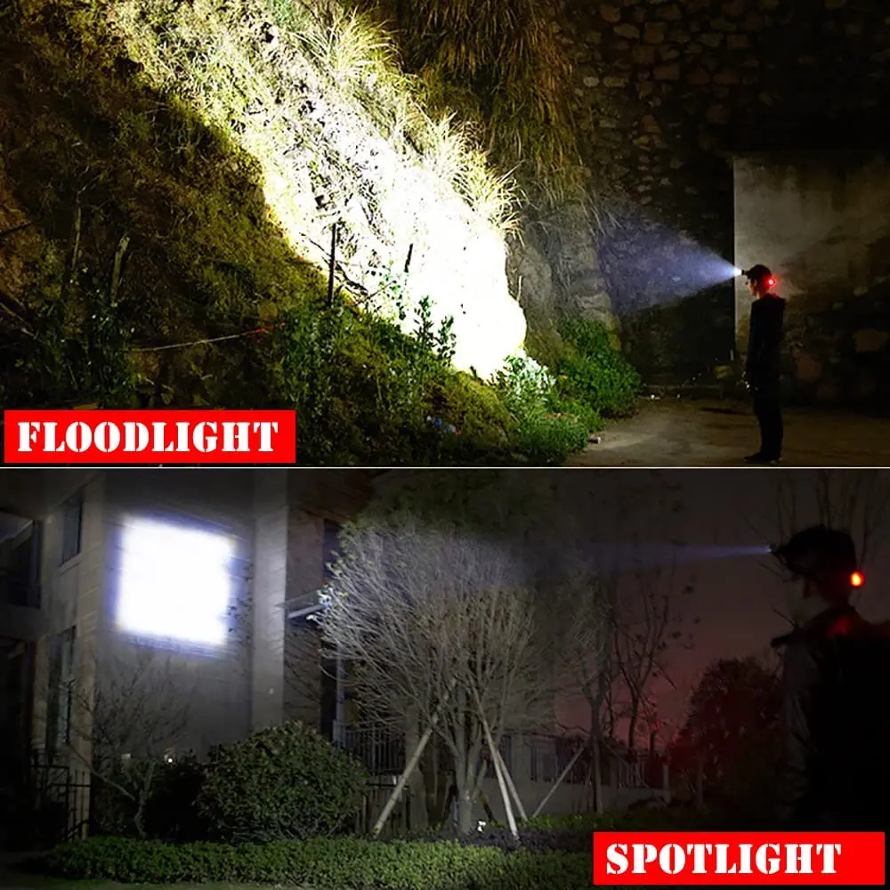 800 Meters Strong light  5LED Sensor Headlight zoom Camping Headlamp Flashlight Powerful waterproof outdoor Night Fishing 18650