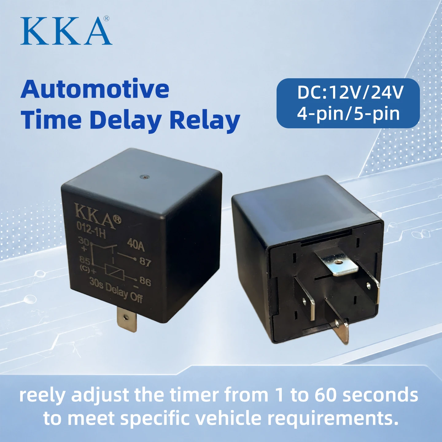 12V Time Delay Relay SPDT SPST Relay, 1s 6s 10s 30s 1min Second Delay on Relay, Programmable Delay on Delay Off Relay